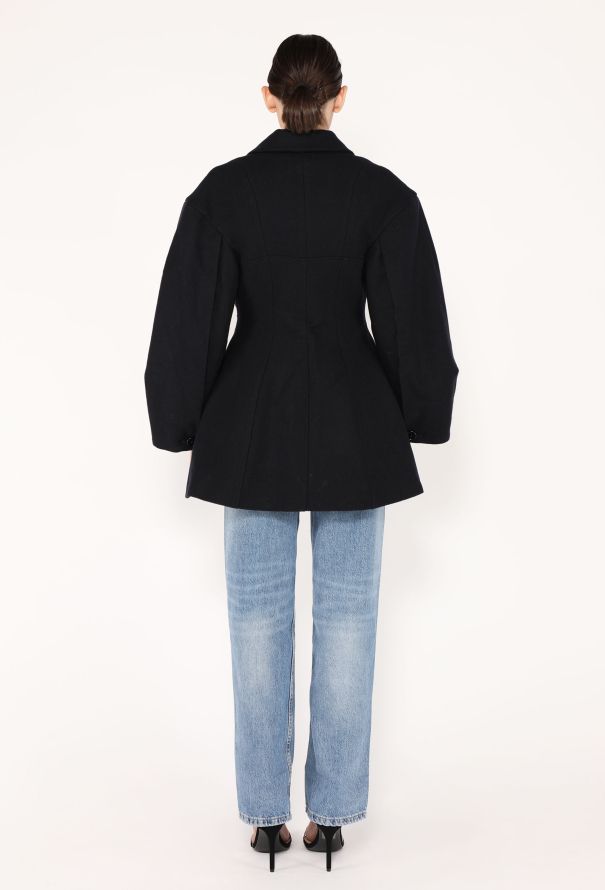 F/W 2024 Lace Up Peacoat - 5