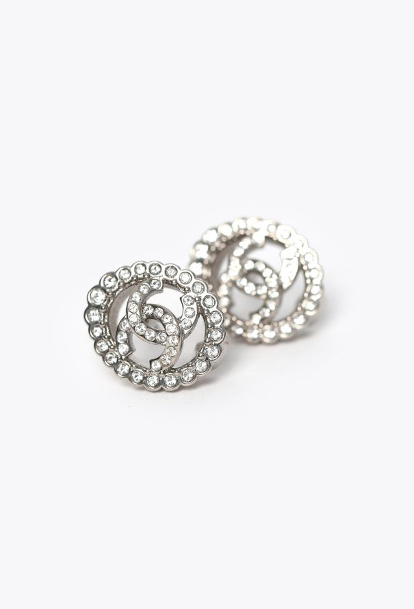 Chanel 2022 Oval Strass 'CC' Earrings - 2