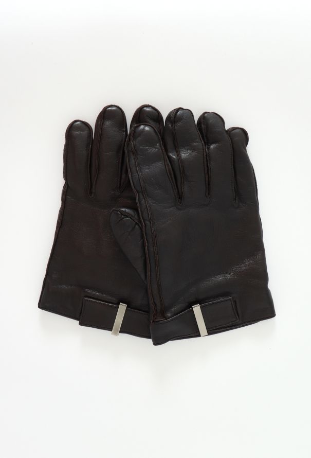 Gucci Rabbit Fur-Lined Leather Gloves - 1