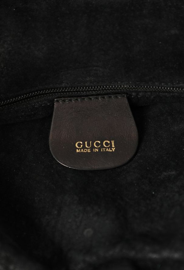 Gucci Vintage Black Bamboo Woven Leather Bag - 13