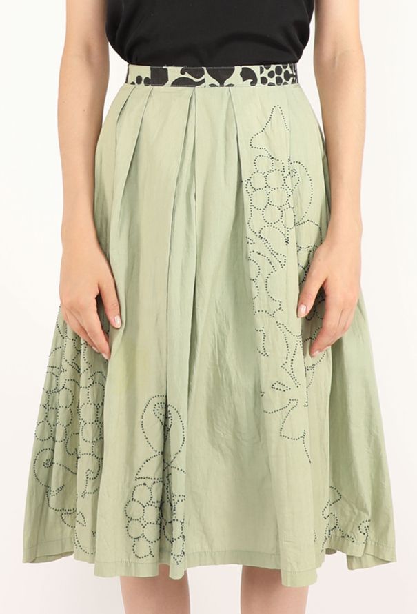Dries Van Noten French Knot Flared Skirt, Early 2000s - 2