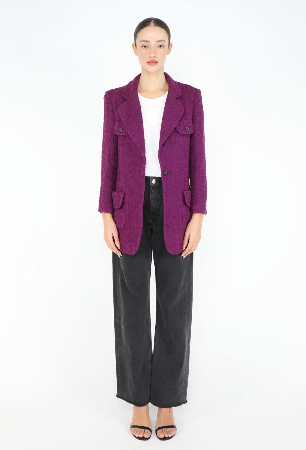 Chanel Fall 1997 Notched Tweed Jacket - 3