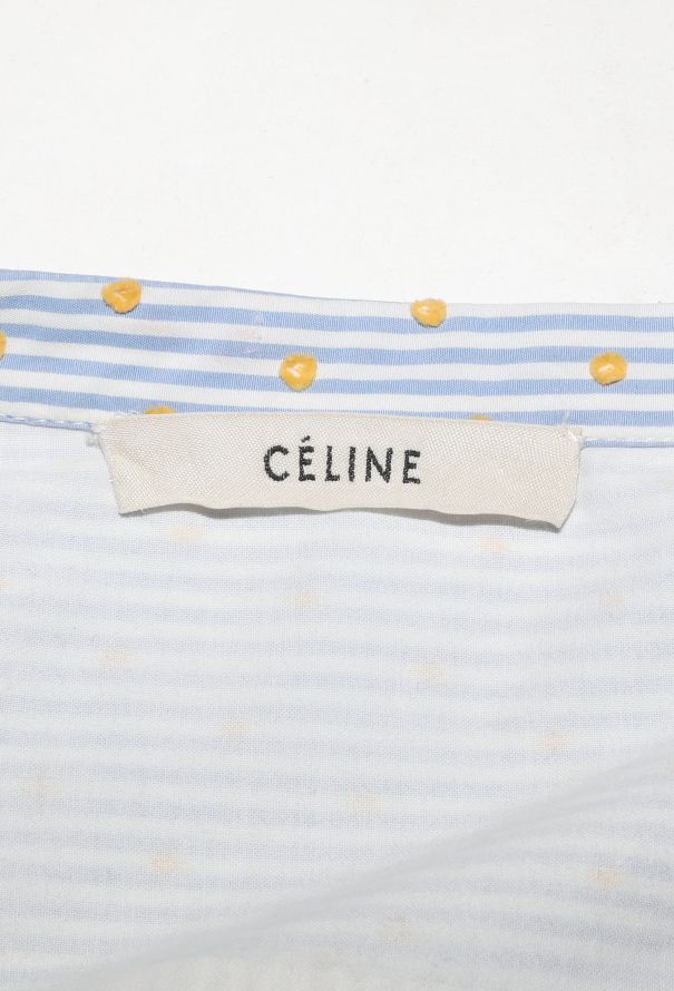 Céline Embroidered Pinstripe Cotton Tunic - 6