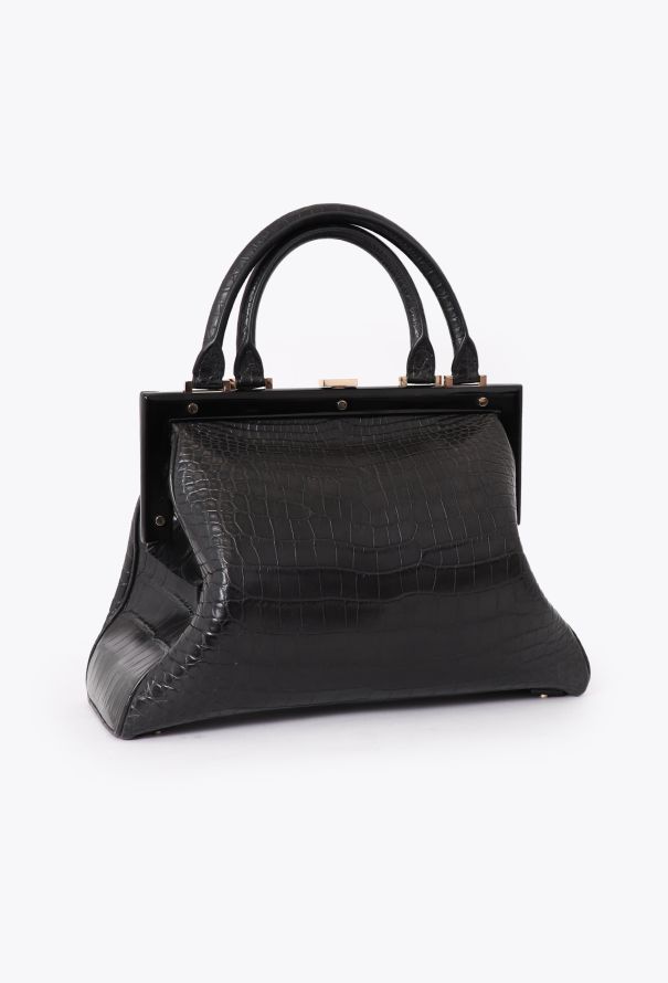 Perrin Black Crocodile Bag - 2