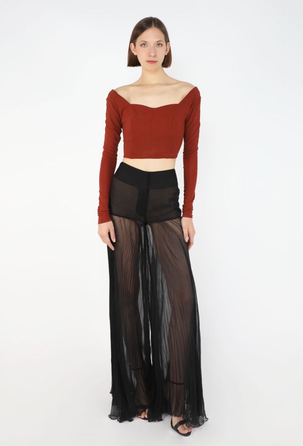 Dolce & Gabbana Flared Silk Palazzo Pants, 1990s - 1