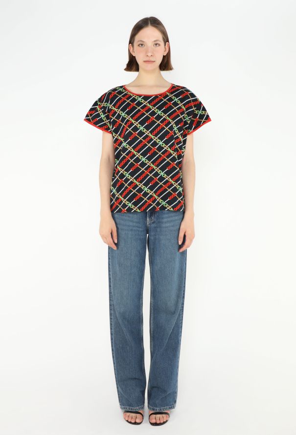 Céline Vintage Cotton Chainlink T-Shirt - 2