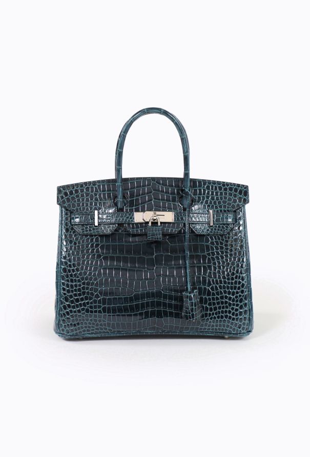 Hermès Exceptional  Vert Rousseau Porosus Birkin 30 - 1