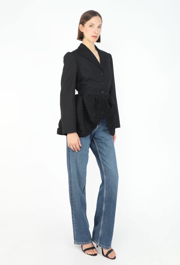Romeo Gigli Fall 1995 Micro Pleated Peplum Blazer - 4