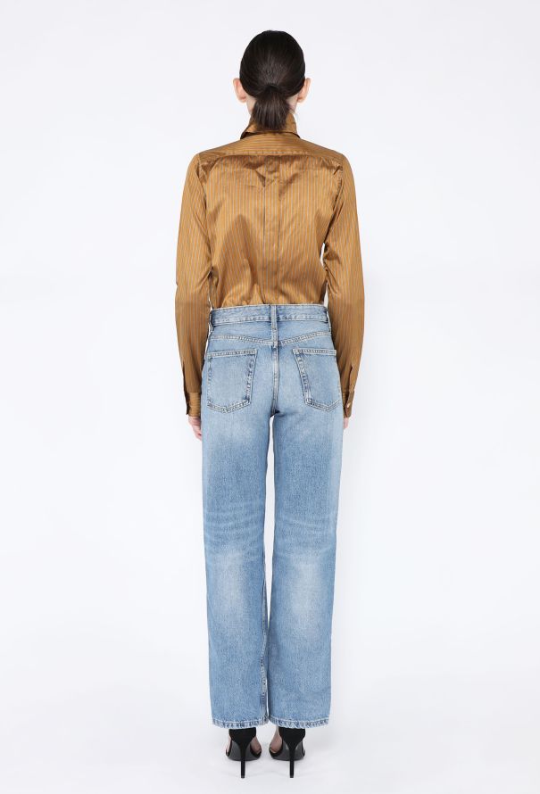 Romeo Gigli 2001 Striped Silk Blouse - 5