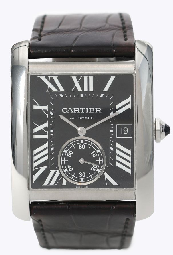 Cartier Grey Steel Tank MC Automatic Watch - 3