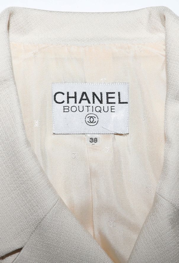 Chanel Vintage Notched Silk 'CC' Jacket - 6
