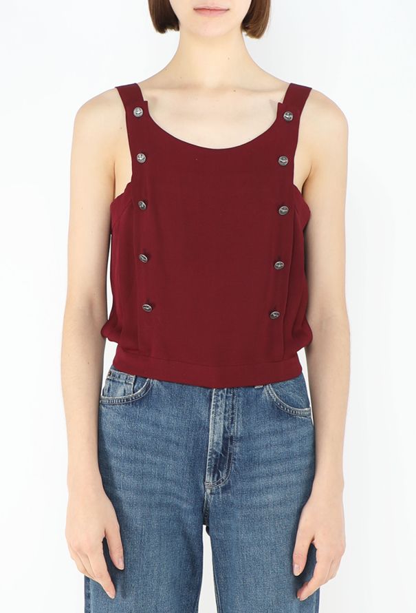 Chanel 2008 Pleated Silk Cropped Top - 1