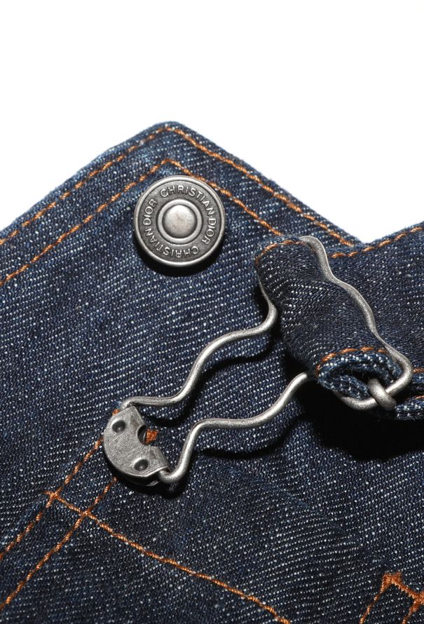 Dior Bootcut Belted Denim Overalls - 7