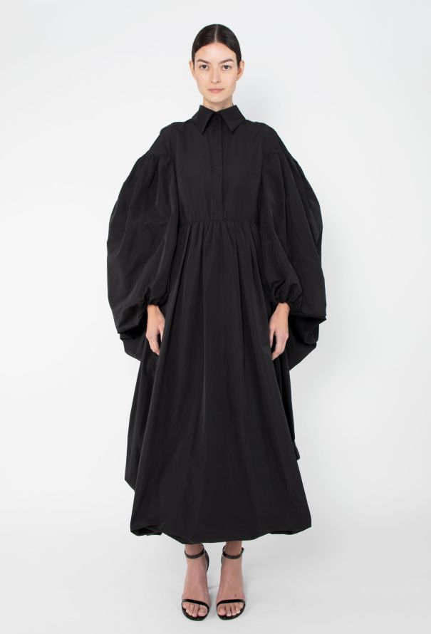 Valentino S/S 2019 Ruched Cape-Sleeve Dress - 1