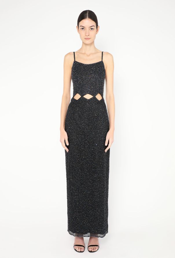 '90s Beaded Cut-Out Gown - 1