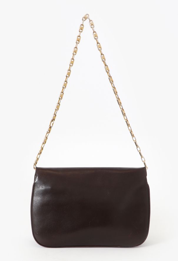 【CELINE】TRIOMPHE SHOULDER BAG◆197992EOG Céline Triomphe Shoulder Bag in Shiny Black Calfskin — UFO