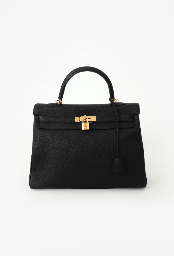 Hermès 2019 NEW Black Togo Kelly Retourné 35 - 1