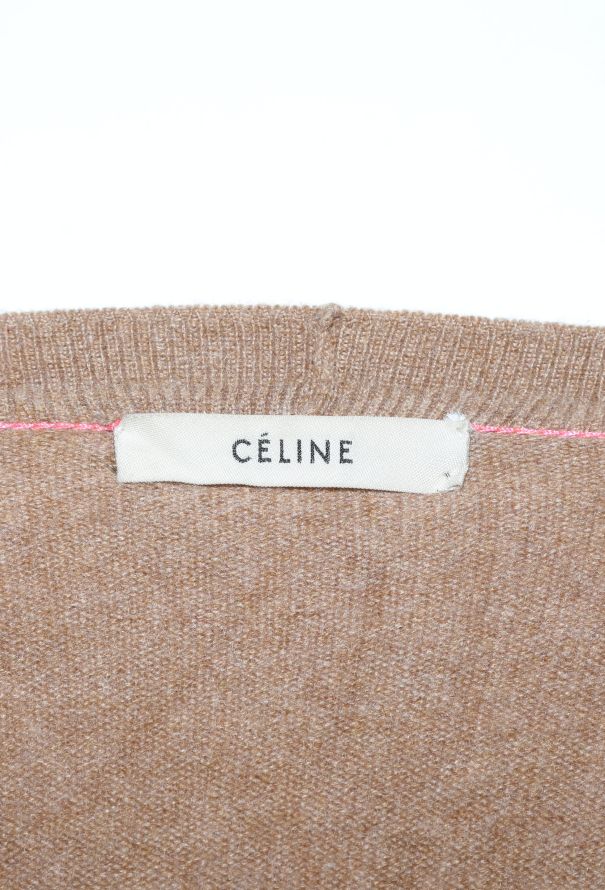 Céline Cashmere Contrast Stitch Cardigan - 6