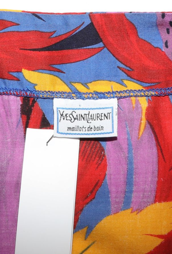 Saint Laurent Vintage Printed Cotton Pareo Dress - 6