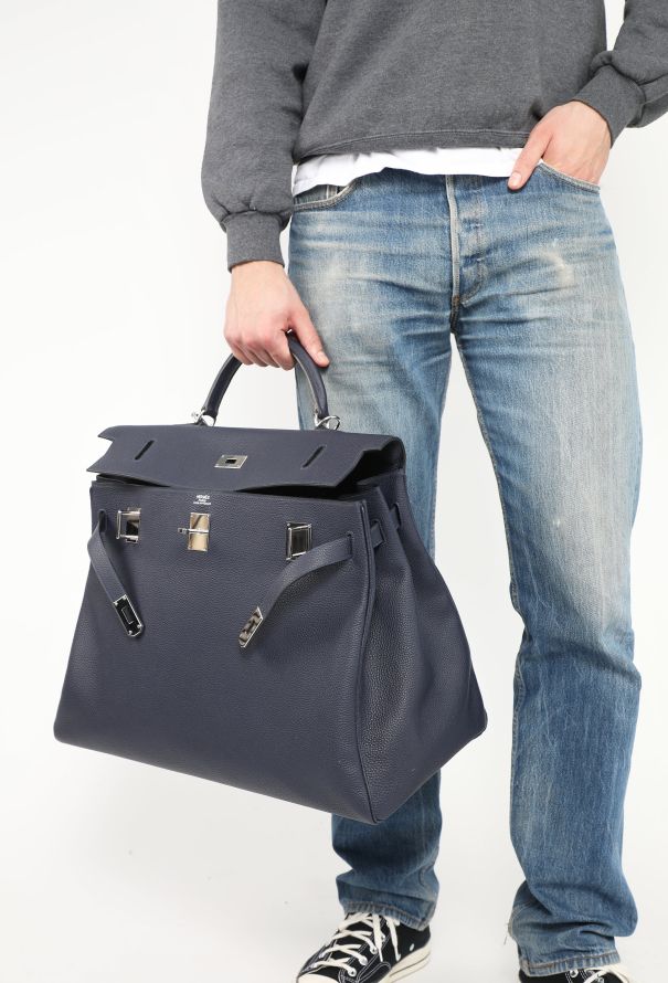 Hermès Bleu Nuit Togo Kelly Retourné 50 - 1