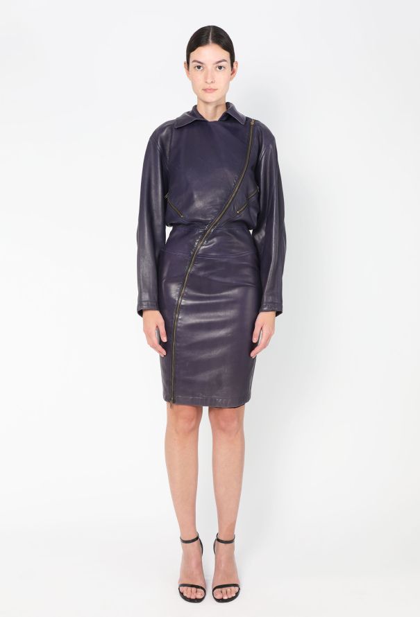 Alaïa ULTRA RARE S/S 1986 Leather Biker Dress - 7