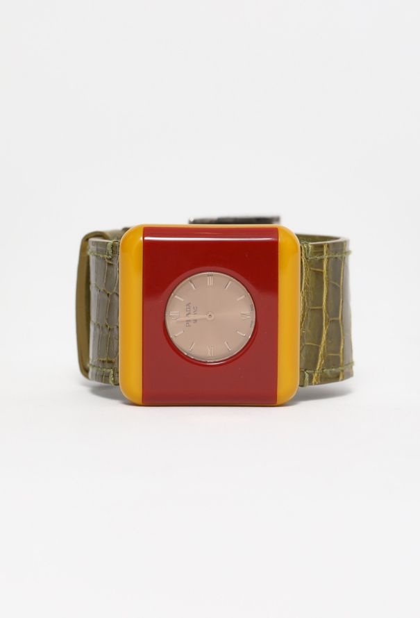 Prada S/S 2005 Crocodile Bracelet Watch - 1