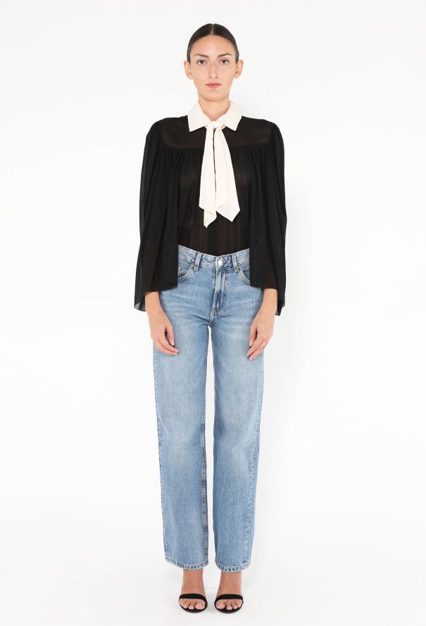 Saint Laurent F/W 2010 Silk Lavallière Blouse - 3