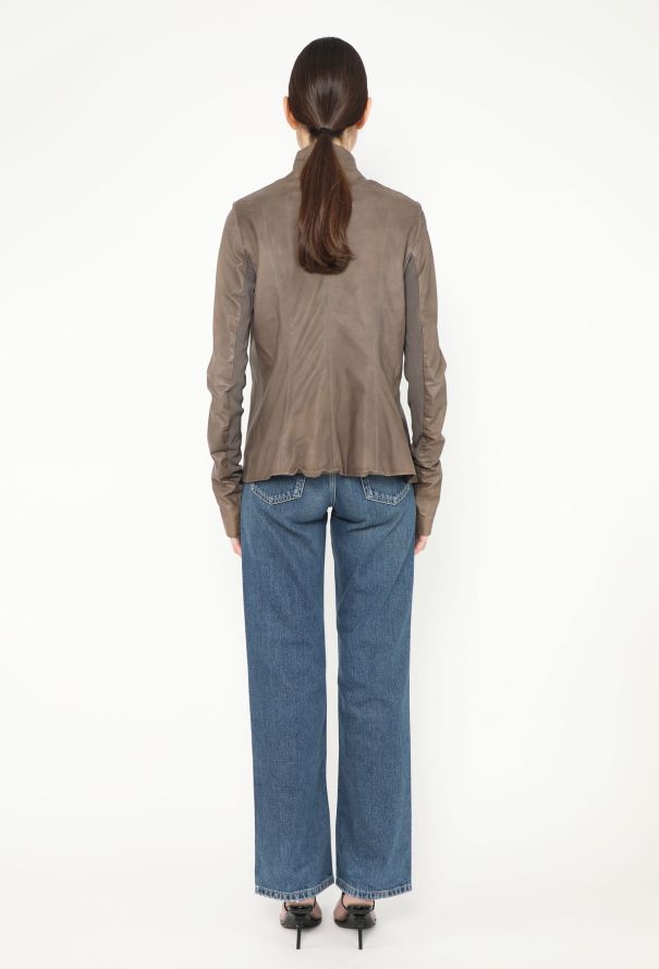 Rick Owens Asymmetrical Calfskin Jacket - 7