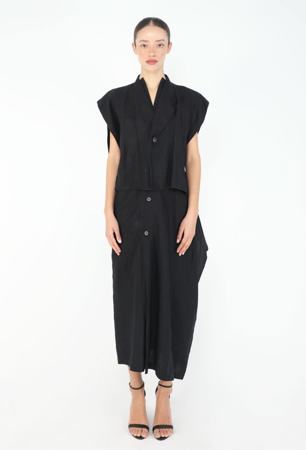 Yohji Yamamoto '80s Trompe l'Œil Linen Vest Dress - 1