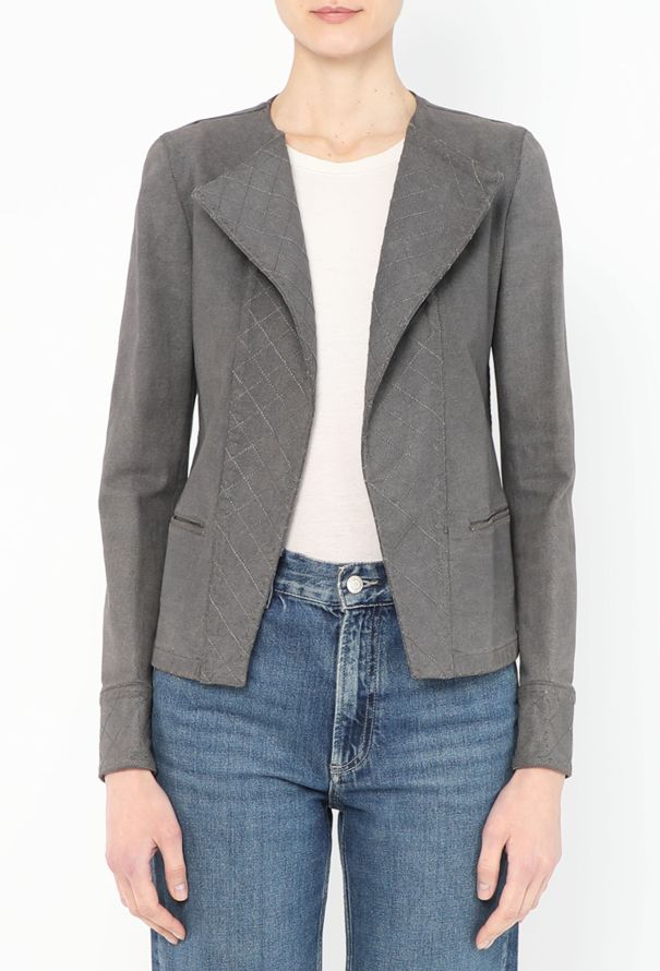 Chanel 2005 Quilted Iridescent Denim Jacket - 5 Chanel 2005 Quilted Iridescent Denim Jacket - 5