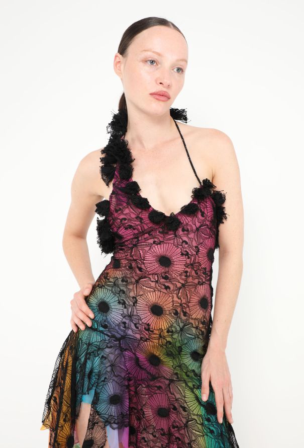 Couture 2005 Asymmetrical Lace Overlay Dress - Christian