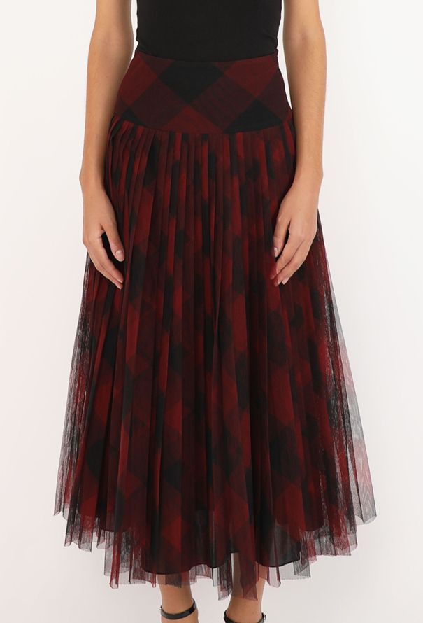 Dior Tartan Pleated Tulle Skirt, F/W 2019 - 3