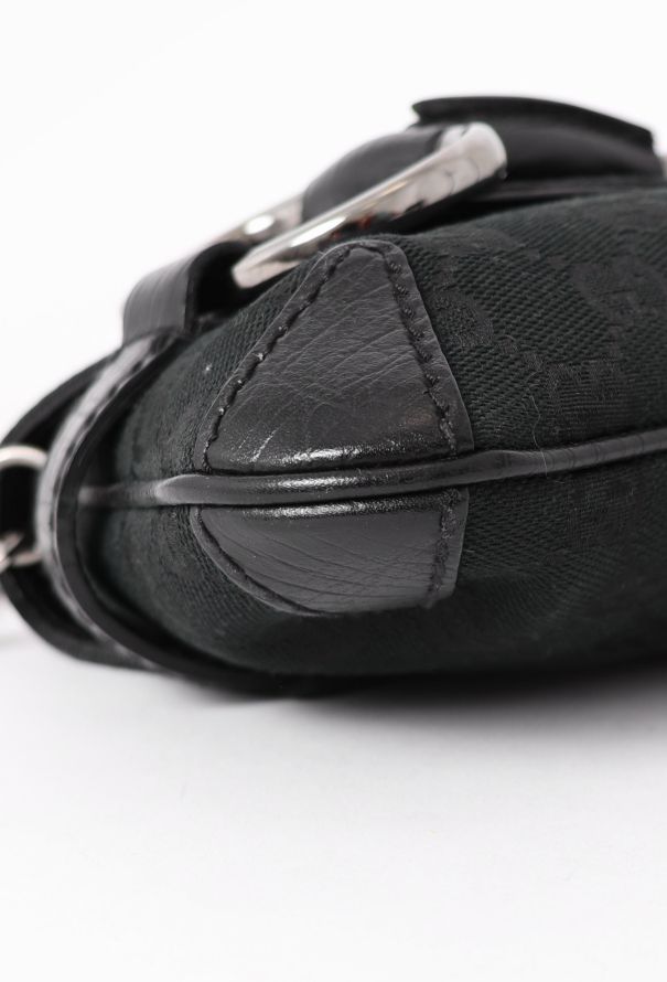 Gucci Black Horsebit Monogram Bag - 7