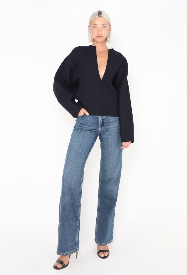 Céline Pre-Fall 2015 Plunging Twill Top - 3