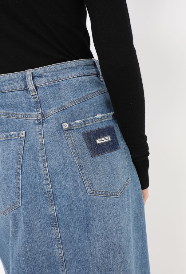 Miu Miu Denim A-Line Skirt - 5