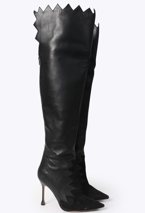 Manolo Blahnik '90s Knee-High Leather Boots - 2