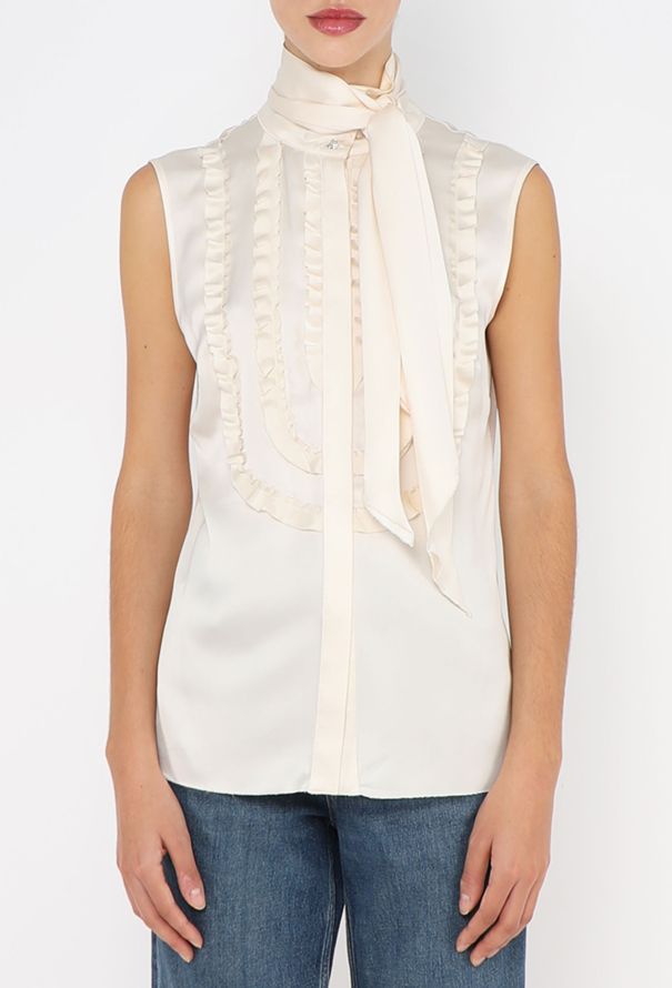 Chanel Ruffled Silk Lavallière Blouse - 2