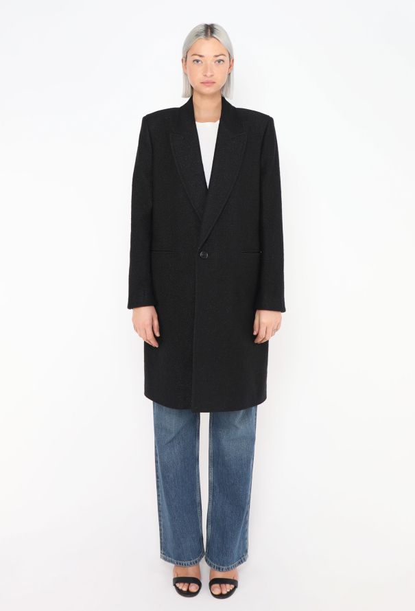 Saint Laurent Pre-Fall 2019 Iridescent Notched Coat - 1