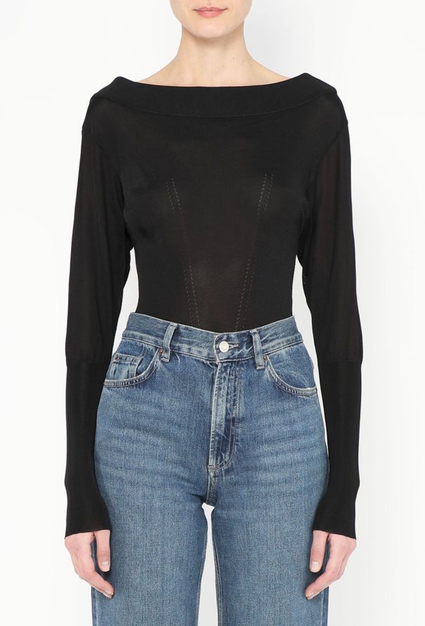 Alaïa S/S 2014 Boat-Neck Eyelet Bodysuit - 1