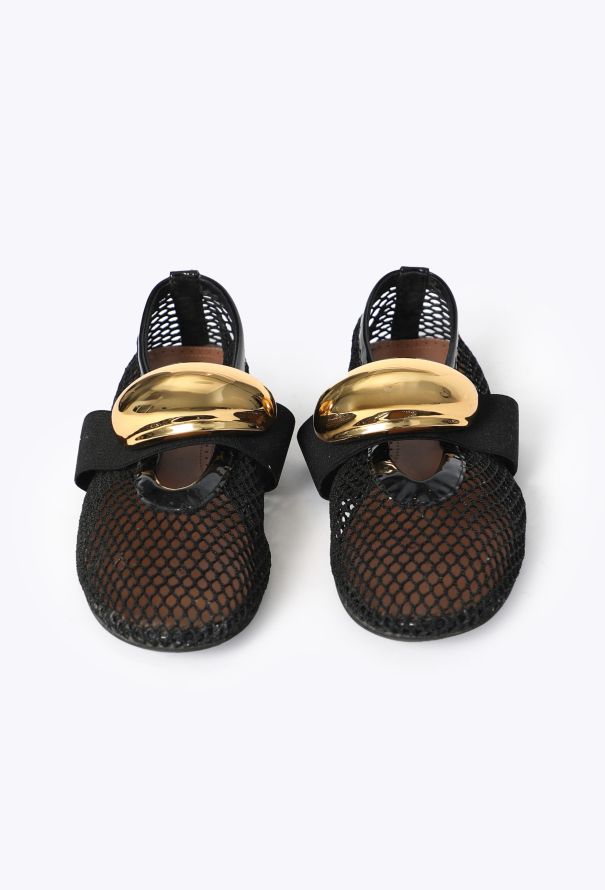 Alaïa S/S 2024 Brass Mesh Ballet Flats - 3