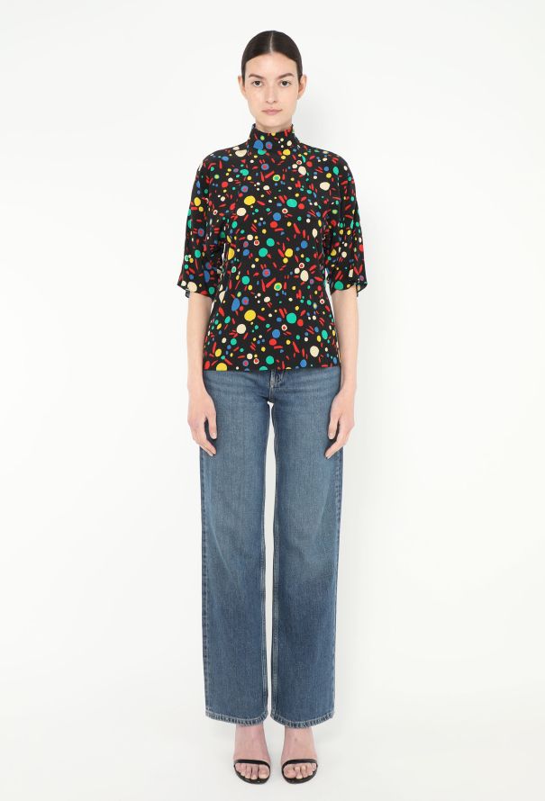 Saint Laurent 2016 Abstract Crêpe Blouse - 2 Saint Laurent 2016 Abstract Crêpe Blouse - 2