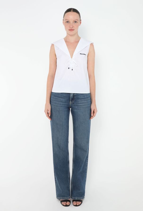 Miu Miu 2024 Poplin Sailor Top - 3