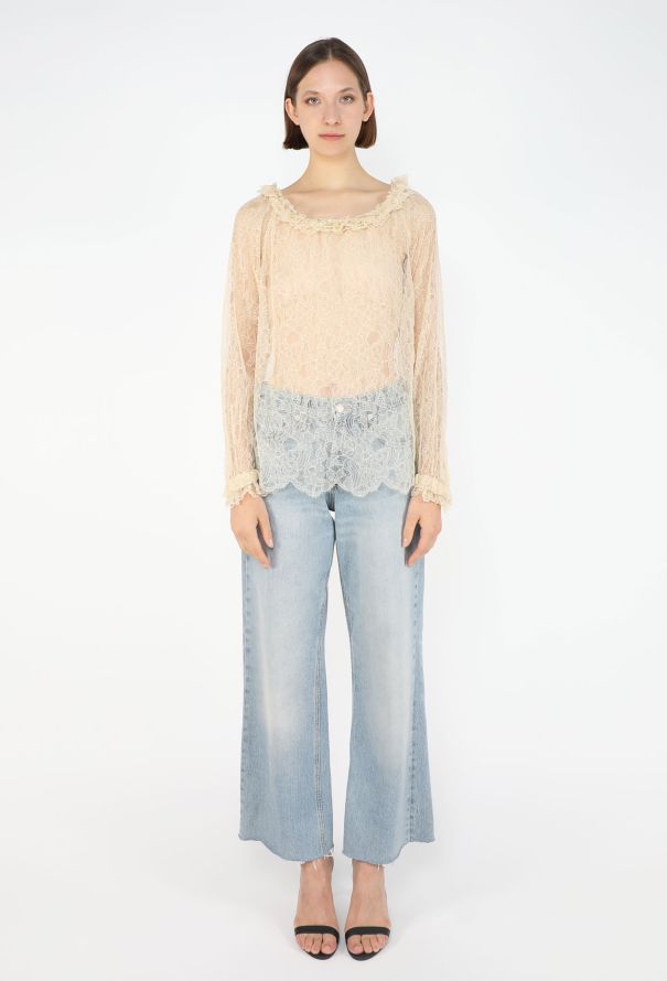Chanel Chantilly Lace Blouse, 1980s - 2