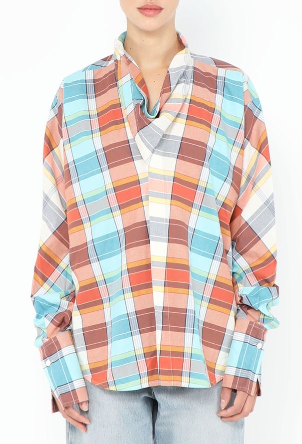 Céline F/W 2013 Tartan Cowl-Neck Tunic - 3