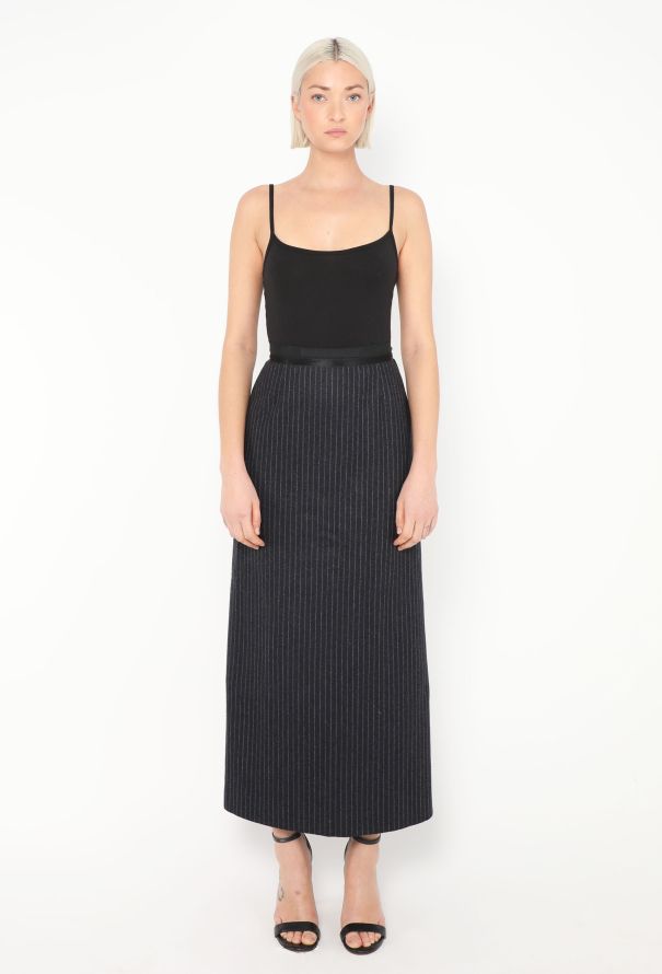 Maison Margiela 2009 Pinstripe Wool Skirt - 1