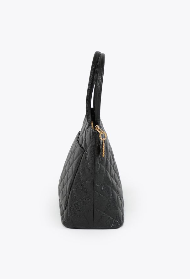 Chanel Vintage Caviar Medallion Tote Bag - 3