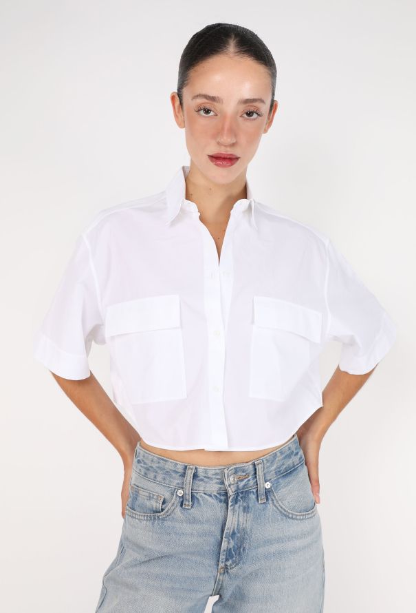 Alaïa Re-Edition '86 Cropped Cotton Shirt - 1