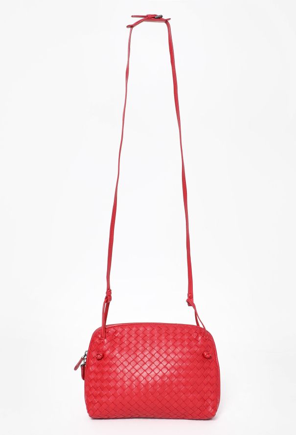 Bottega Veneta Red Intrecciato Nodini Crossbody Bag - 1