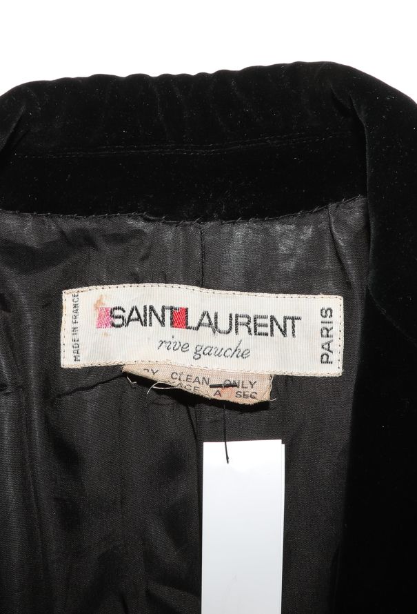 Saint Laurent Late '70s Velvet Trim Belted Coat - 6