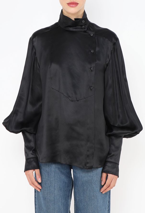 Chanel Charmeuse Bishop-Sleeve Blouse - 2